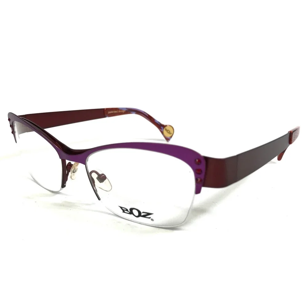 BOZ Eyeglasses Frames VENTURA 8335 Purple Burgundy Red Half Rim 53-17-135